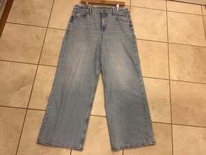 NWT American Eagle Strigid Curvy Super High Rise Baggy Straight Jean Women 14